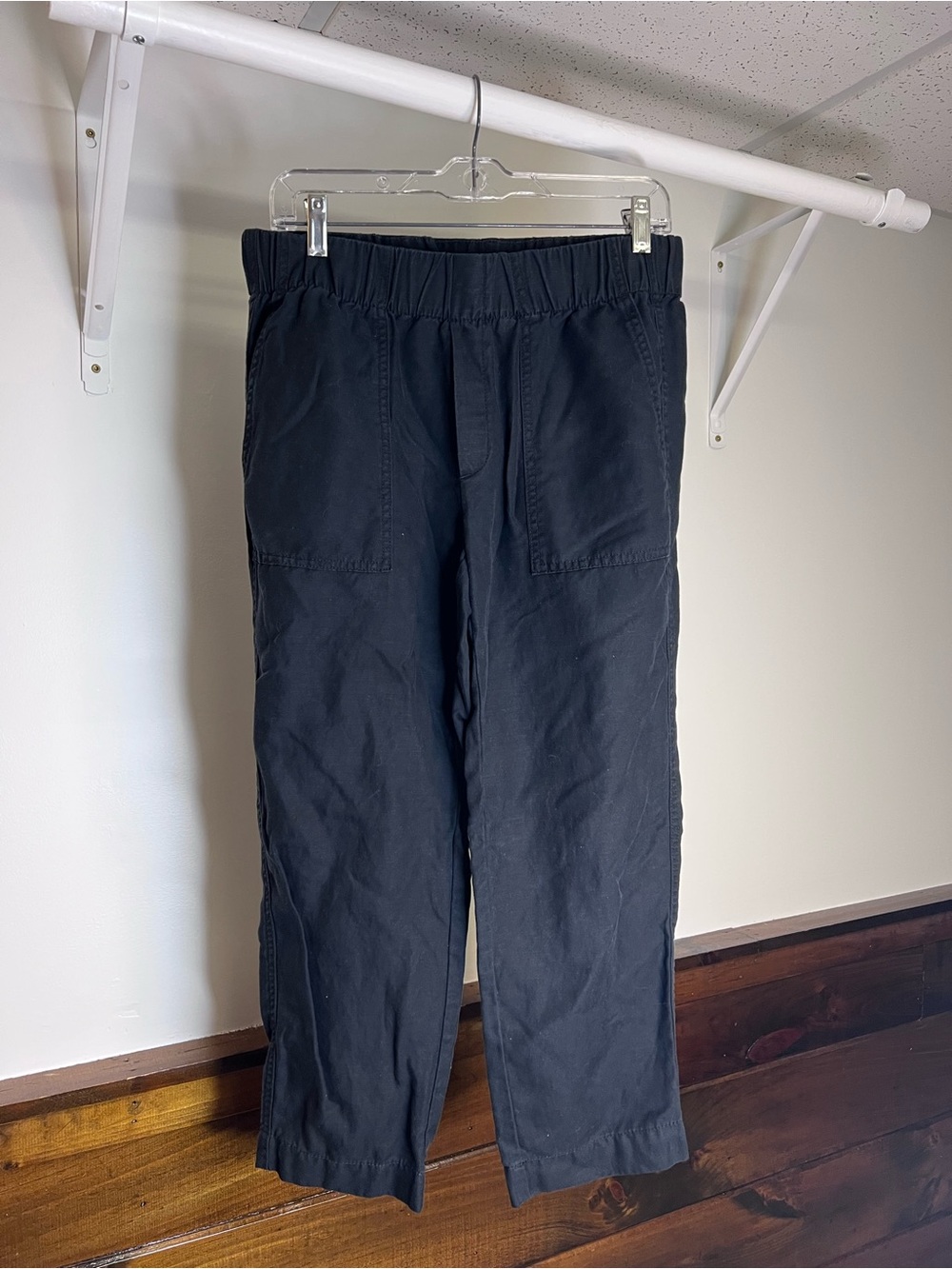 Banana Republic Black Linen Blend Pants with Elastic Waist- S
